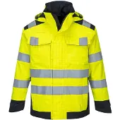 Portwest MV70 Modaflame Regen Multi-Norm Arc-Jacke Yellow/Navy Gr. L