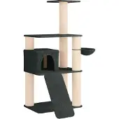 vidaXL Katzennbaum mit Sisal-Kratzsäulen Dunkelgrau 173 cm