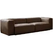 KAWOLA Sofa CELESTE 4-Sitzer Leder dunkelbraun