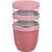 Mepal Lunchbox "Lunchpot Ellipse 500 ml + 2x 200 ml", rosa (vivid mauve), B:10,7cm H:20cm L:10,7cm Ø:10,7cm, Lebensmittelaufbewahrungsbehälter, Lunchbox, Spülmaschinengeeignet, Mikrowellenfest