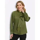 Sieh an! Satin-Bluse in oliv | Gr.: 46