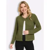 Sieh an! Strickjacke in oliv-schilf-meliert | Gr.: 40