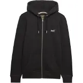 Superdry für Herren. M2014128E Essential Logo Kapuzenjacke mit Reißverschluss schwarz (3XL), Lässig, Baumwolle
