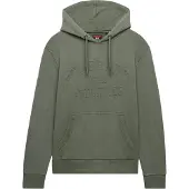 Superdry für Herren. M2014484A Kapuzenpullover Athletic Emboss olivgrün (M), Lässig, Baumwolle