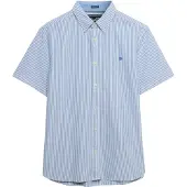 Superdry für Herren. M4011101A Preppy Oxford-Hemd blau (XL), Baumwolle, Klassisch, Kurzarm