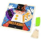 Viga Holz-Manipulationsbrett mit Klammern und Verschlüssen – Magik Montessori
