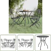 The Living Store 5-tlg. Garten-Essgruppe Streckgitter Anthrazit