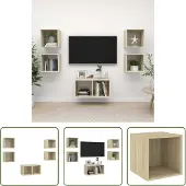 The Living Store 5-tlg. TV-Schrank-Set Sonoma-Eiche Holzwerkstoff