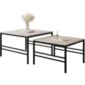 Idohome - Moderner Couchtisch FORMA 2in1 70/60 cm für das Wohnzimmer mit Metalgestell Kaffeetisch Wohnzimmertisch Sofatisch Schwarz / Kaschmir