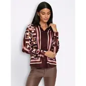 HEINE Druckbluse in burgund-mauve-bedruckt | Gr.: 42