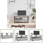 The Living Store TV-Schrank Grau Sonoma 90x33x45 cm Holzwerkstoff & Eisen