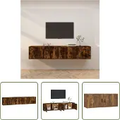 The Living Store TV-Wandschränke 2 Stk. Räuchereiche 100x34,5x40 cm