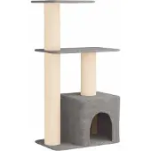 vidaXL Katzennbaum mit Sisal-Kratzsäulen Hellgrau 133 cm