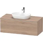 Duravit D-Neo, Konsolenwaschtischunterbau wandhängend, 1200x459x550mm, 1x Auszug, mit Griff Edelstahl gebürstet, DE4949070550000
