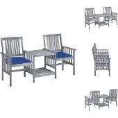 vidaXL Gartenstühle mit Teetisch und Kissen Massivholz Akazie - Gartenmöbel-Sets