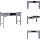vidaXL Schreibtisch Grau 110×45×76 cm Holz - Schreibtische