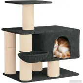 vidaXL Katzennbaum mit Sisal-Kratzsäulen Dunkelgrau 96 cm