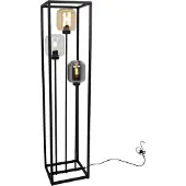 Light11 HOME Schwarze Loft-Stehlampe Mit Glasschirmen
