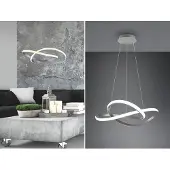 TRIO LED-Hängelampe Course, nickel matt, 3.000 K, Ø 60 cm, Metall