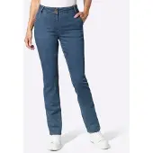 Casual Looks Bequeme Jeans , Damen, Gr. 36, Normalgrößen, blau (blau, bleached), 81% Baumwolle, 17% Polyester, 2% Elasthan, unifarben, lang, Jeans Bequeme Jeans