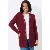 Casual Looks Cardigan , Damen, Gr. 36, rot (dunkelrot), 50% Baumwolle, 50% Polyacryl, unifarben, Strickjacken Cardigan