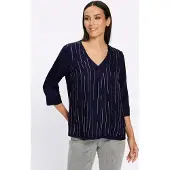 HEINE Satinbluse , Damen, Gr. 34, blau (marine), 100% Viskose, unifarben, V-Ausschnitt, Blusen Satinbluse