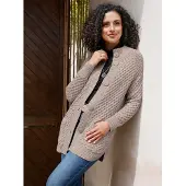 Inspirationen Longstrickjacke , Damen, Gr. 36, sesam, 50% Baumwolle, 50% Polyacryl, unifarben, Strickjacken Longstrickjacke
