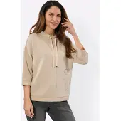 Inspirationen Sweatshirt , Damen, Gr. 36, sand, 50% Modal, 44% Polyester, 6% Elasthan, gemustert, unifarben, Sweatshirts Sweatshirt