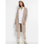 Witt Strickjacke "Long-Strickjacke Long-Strickjacke", Damen, Gr. 36, beige (beige, ecru, meliert), Wirkware, , Casual, Strickjacken Strickjacke