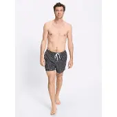 Feel Good Badeshorts WITT "Badeshorts Badeshorts", Herren, Gr. 5, N-Gr, schwarz-weiß (schwarz), Basic, Badehosen Badeshorts