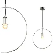 Azzardo Krug Pendelleuchte Chrom, höhenverstellbar, 40 cm Durchmesser, 120 cm hoch