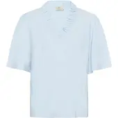Kaffe Kurzarmbluse "Damen Bluse kurzarm BPjuliana", Damen, Gr. L, blau (nantucket breeze), Obermaterial: 85% Viskose LENZING ECOVERO CV LenzEcov. 15% Nylon NY., Blusen Kurzarmbluse