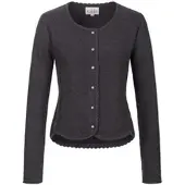Nübler Strickjacke NÜBLER "Strickjacke Yvonne", Damen, Gr. M, schwarz (anthrazit), Obermaterial: 100% Baumwolle CO., Strickjacken Strickjacke