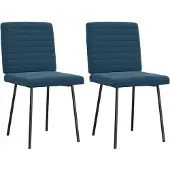 vidaXL Esszimmerstühle 2 Stk. Blau Samt