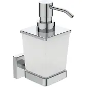 Ideal standard IOM Cube Lotionsspender, aus satiniertem Glas, 0.5 l, chrom, E2252AA