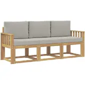 Syfax Outdoor-Sofagarnitur 3 stk. Weiß und Hellgrau Polyester