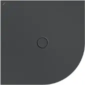 Bette BetteFloor Corner Viertelkreis-Duschwanne mit BetteGlasur Plus, 1000x1000mm, 5451-400PLUS, Farbe: Raven matt