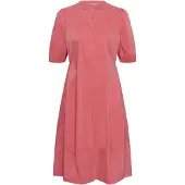 Culture Midikleid "Damen Freizeitkleid CUANTOINETT", Damen, Gr. XXL, N-Gr, rot (sugar coral), Obermaterial: 65% Baumwolle CO. 33% Polyester PES. 2% Elasthan EL., Kleider Midikleid