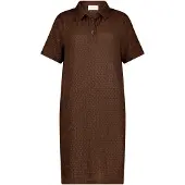 Cartoon Polokleid "Polokleid mit Eingrifftaschen", Damen, Gr. 46, EURO, braun (dunkelbraun), Obermaterial: 95% Polyester PES. 5% Elasthan EL., Kleider Polokleid