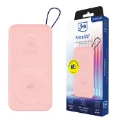 3MK PastelUp, 10000 mAh, Quick Charge, Kabelloses Aufladen, 3,7 V, 22,5 W, Pink