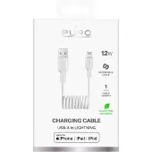 Puro PURE 12 W USB-A - Lightning Spiralkabel 1 m - Weiß
