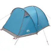vidaXL Hütten-Zelt 4 Personen Blau Polyester und Stahl