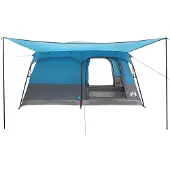 vidaXL Familienzelt 16 Personen Blau Polyester und Stahl