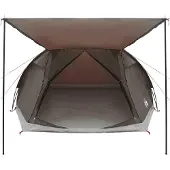 vidaXL Hütten-Zelt 6 Personen Braun grau Polyester und Stahl