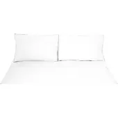 COFI Einfarbige Bettwäschen-Sets für Einzel- und Doppelbetten, 100% Baumwolle Weiß 200x200 cm