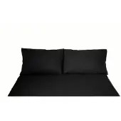 COFI Einfarbige Bettwäschen-Sets für Einzel- und Doppelbetten, 100% Baumwolle Schwarz 200x200 cm