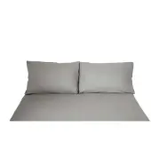 COFI Einfarbige Bettwäschen-Sets für Einzel- und Doppelbetten, 100% Baumwolle Grau 200x200 cm