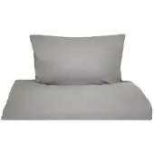 COFI Einfarbige Bettwäschen-Sets für Einzel- und Doppelbetten, 100% Baumwolle Grau 155x220 cm