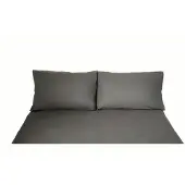COFI Einfarbige Bettwäschen-Sets für Einzel- und Doppelbetten, 100% Baumwolle Anthrazit 200x200 cm