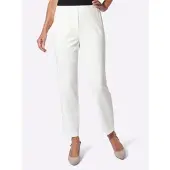 Inspirationen Jerseyhose , Damen, Gr. 23, Kurzgrößen, ecru, 76% Polyester, 20% Viskose, 4% Elasthan, unifarben, Hosen Jerseyhose